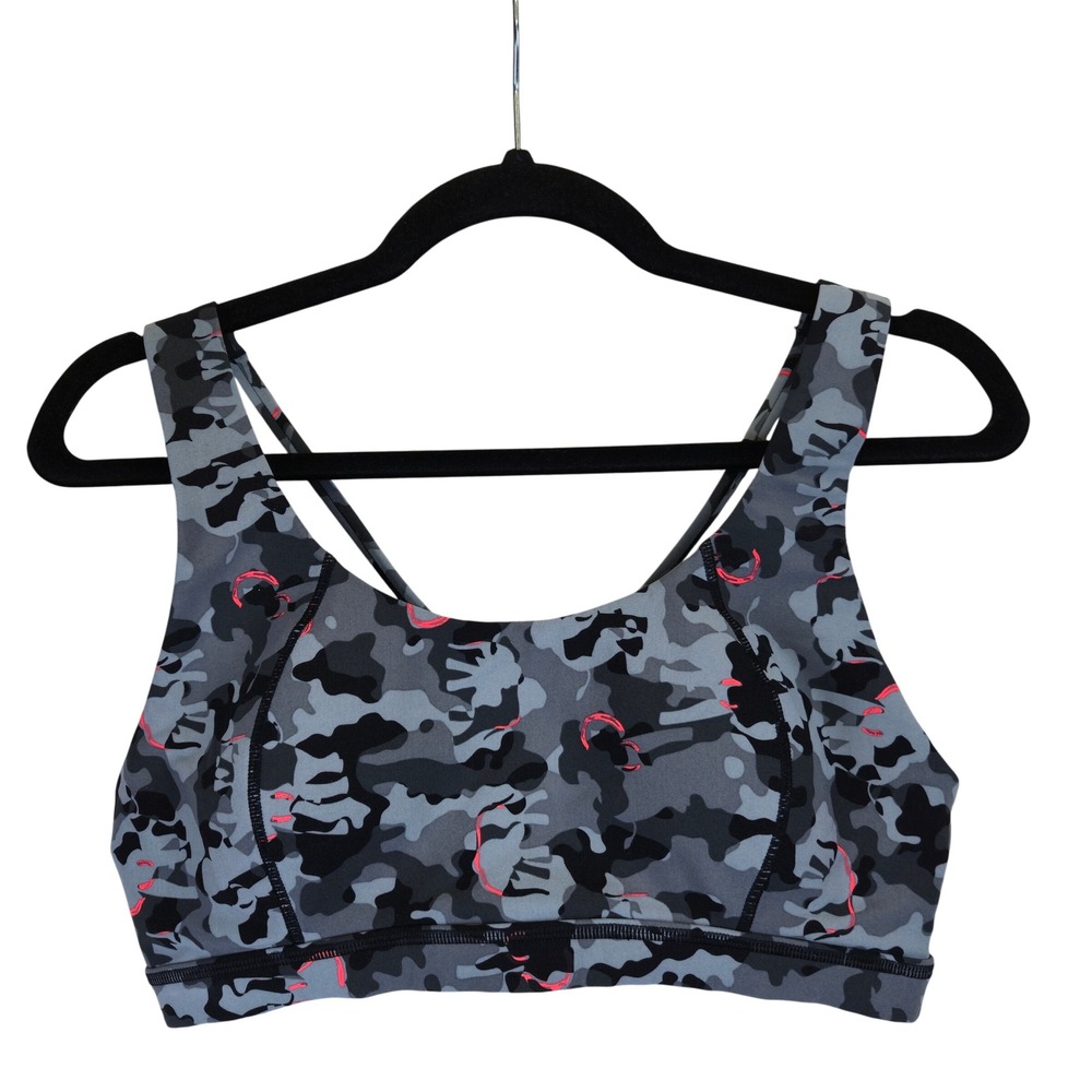 Sweaty Betty London Infinity Sports Bra Medium Camo Athletic Activewear‎ Workout